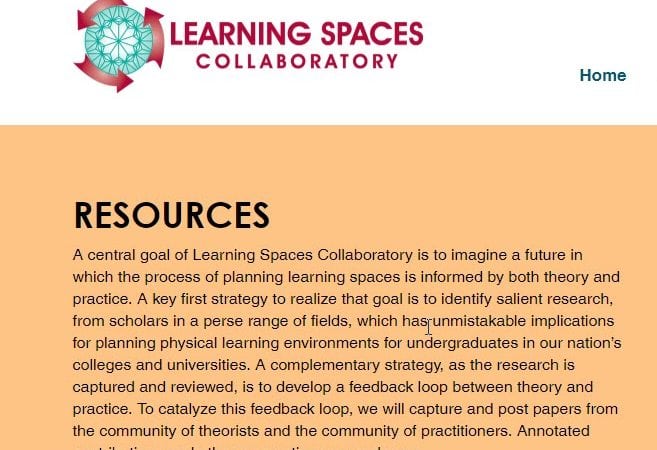 Learning Spaces Collaboratory Website