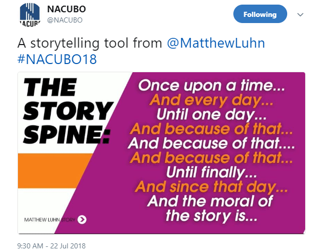 NACUBO 2018 Tweet from Matthew Luhn Keynote