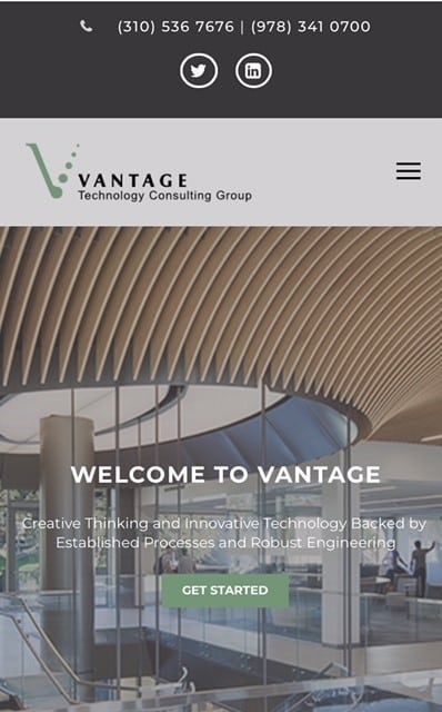 Vantage Website - Mobile