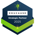 Hexagonal logo that reads, "EDUCAUSE Strategic Partner 2025"